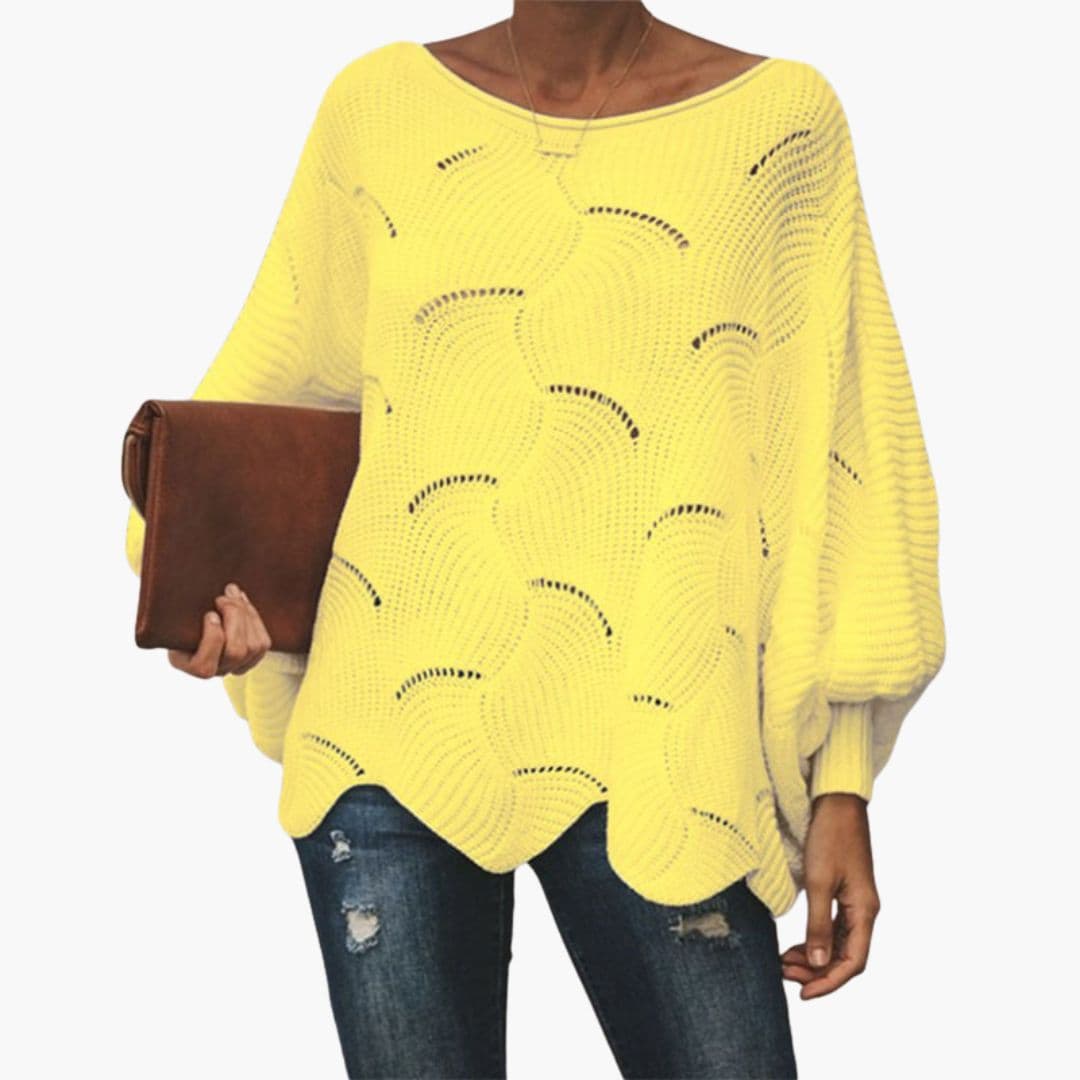 Damen Strickpullover mit Fledermausärmeln