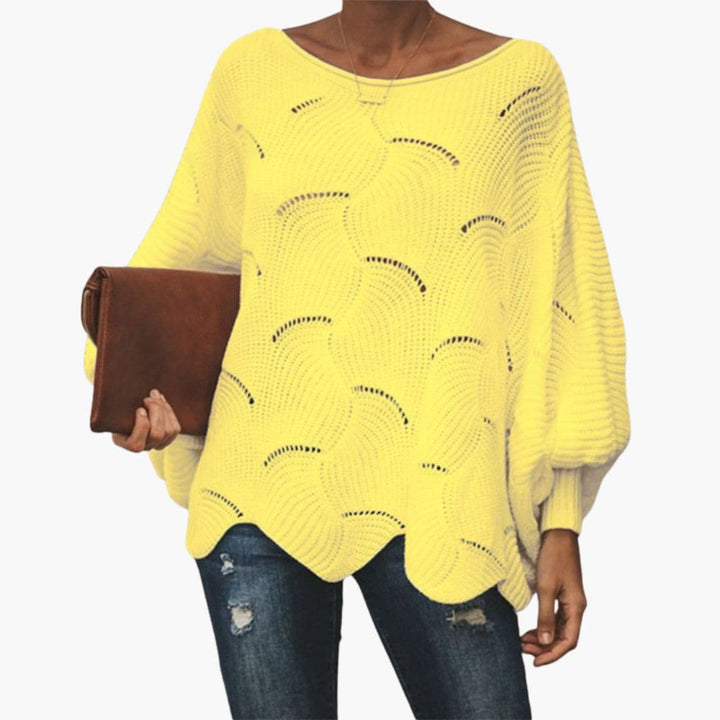 Damen Strickpullover mit Fledermausärmeln