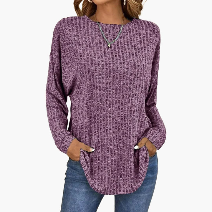 Damen Strickpullover mit Gerippter Oberfläche