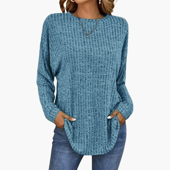 Damen Strickpullover mit Gerippter Oberfläche