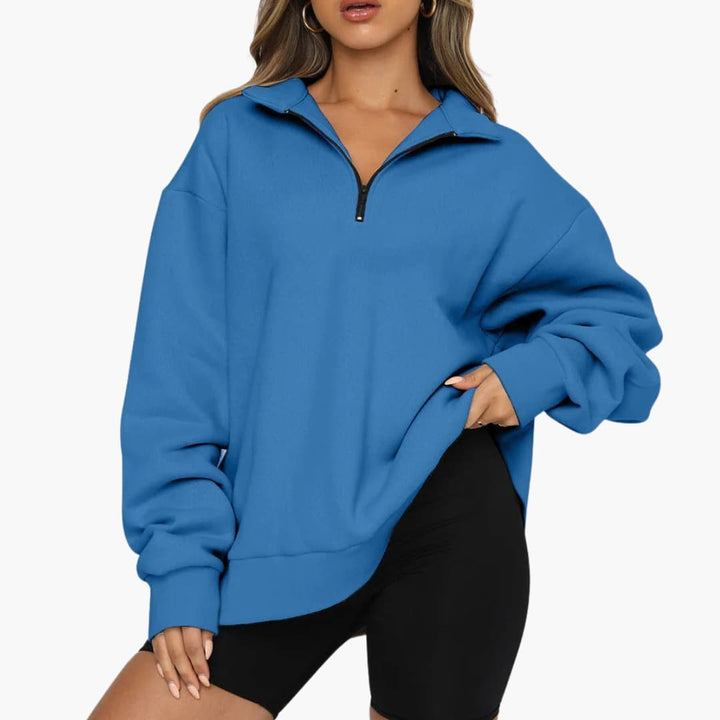 Damen Strickpullover mit Halbzipp