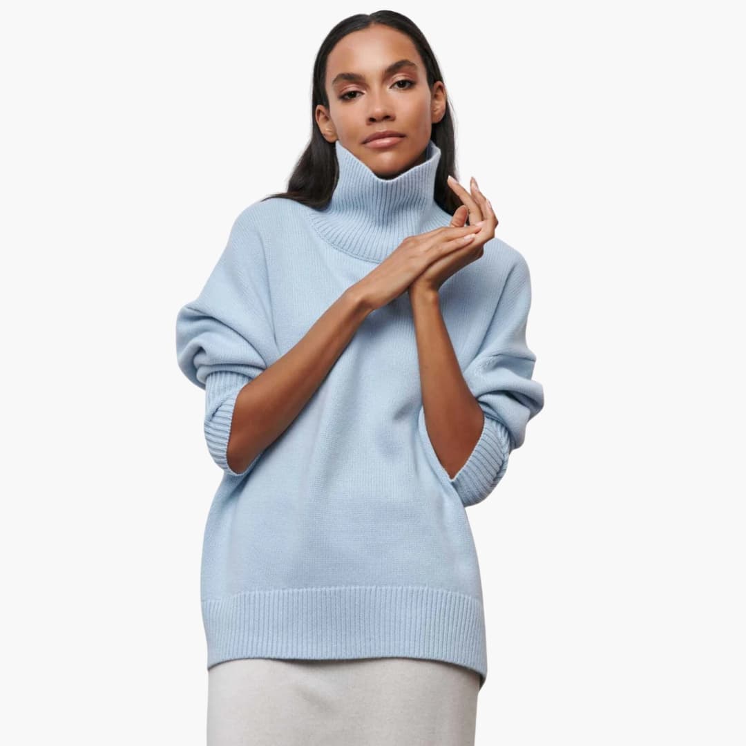 Damen Strickpullover mit Rundhalsausschnitt und Rippbündchen