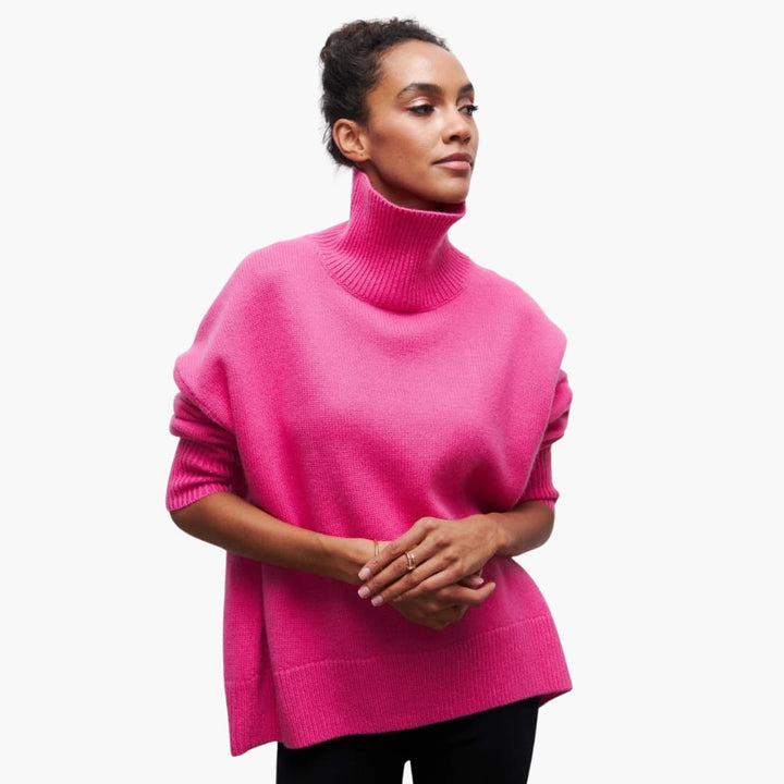 Damen Strickpullover mit Rundhalsausschnitt und Rippbündchen