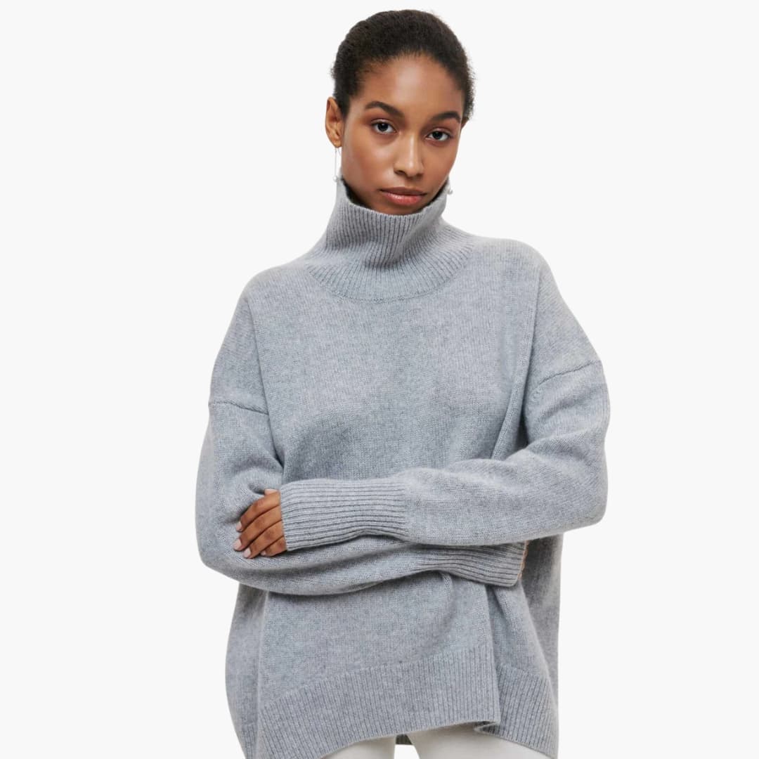 Damen Strickpullover mit Rundhalsausschnitt und Rippbündchen