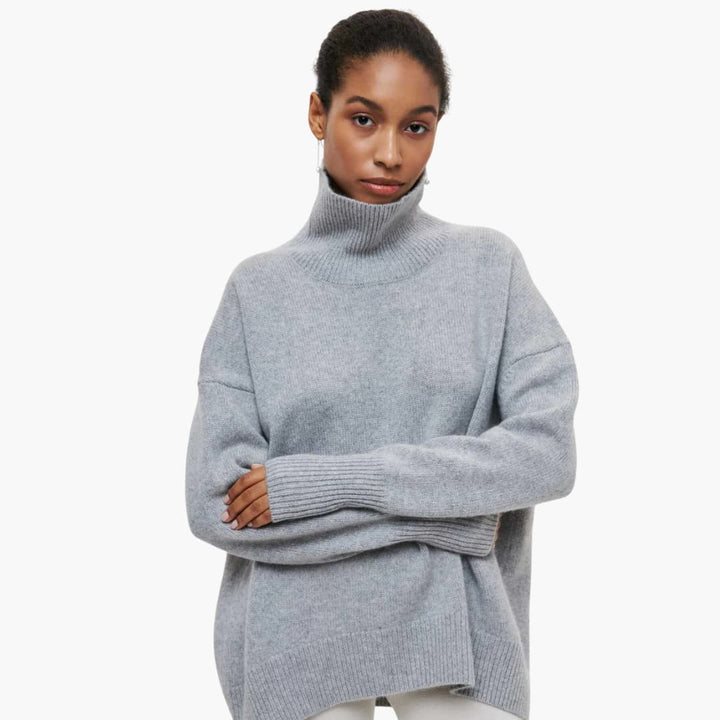 Damen Strickpullover mit Rundhalsausschnitt und Rippbündchen
