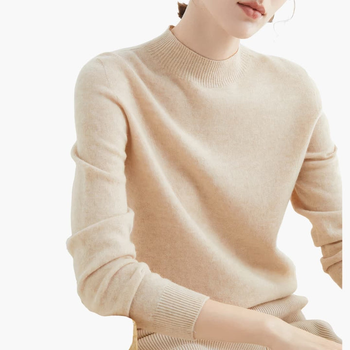 Damen Strickpullover mit Stehkragen