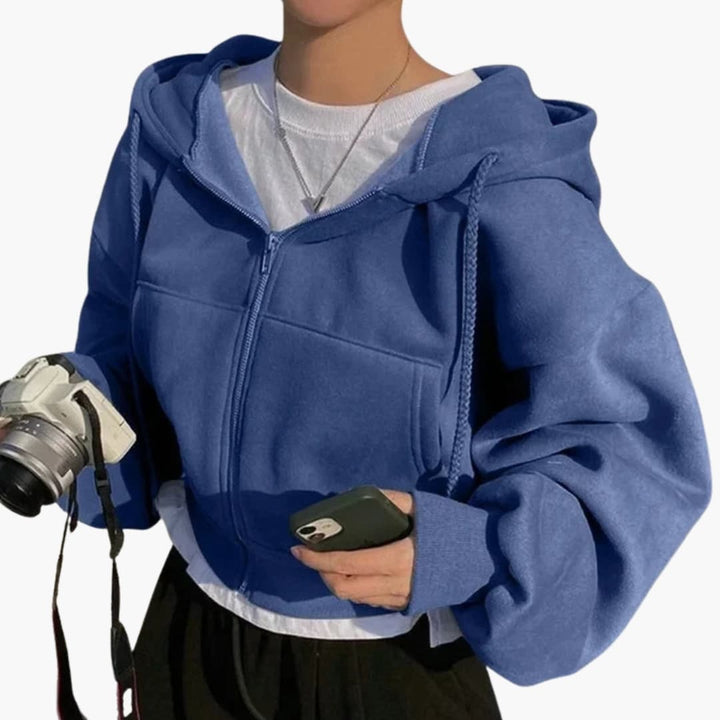 Damen Sweatshirt mit Kapuze und Reißverschluss