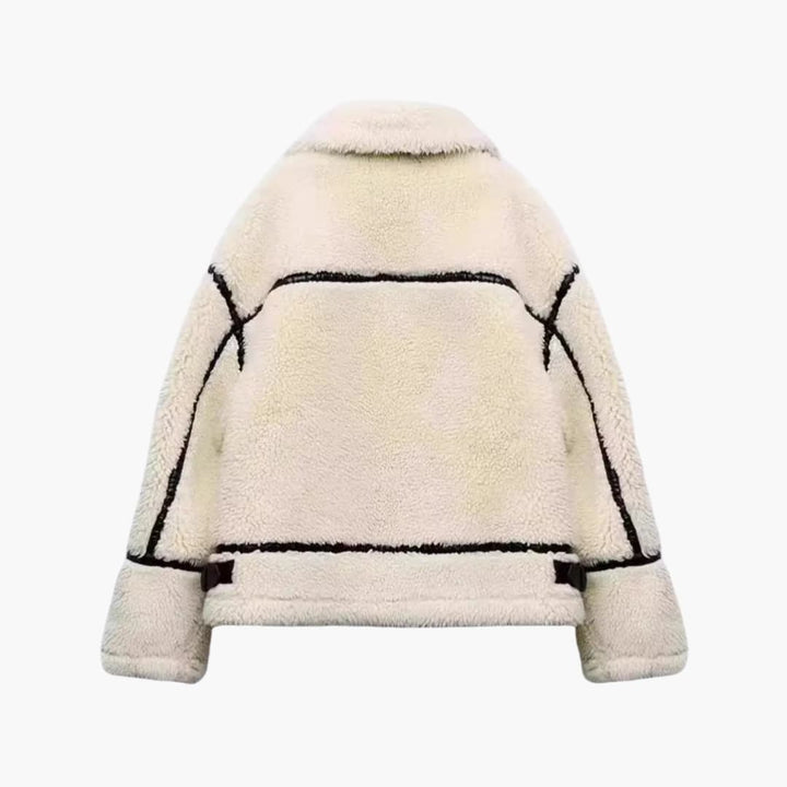 Damen Teddyjacke mit Reißverschluss und Taschen