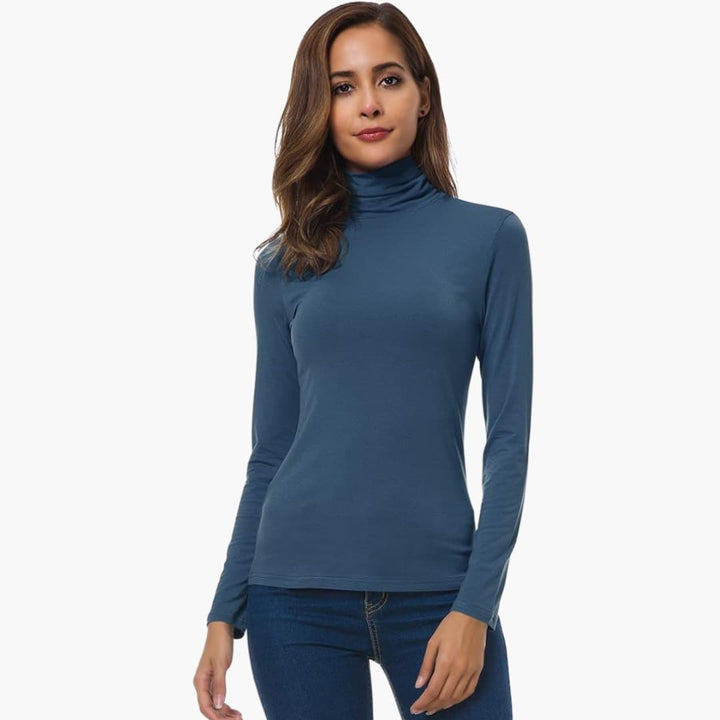 Damen Top mit Rollkragen und langen Ärmeln