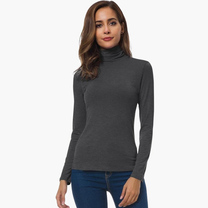 Damen Top mit Rollkragen und langen Ärmeln