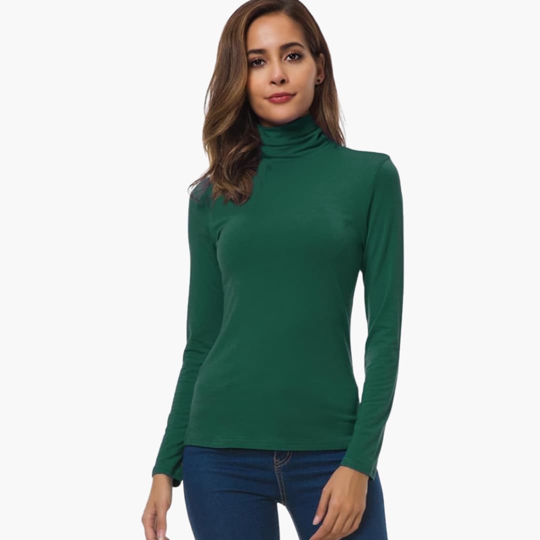 Damen Top mit Rollkragen und langen Ärmeln