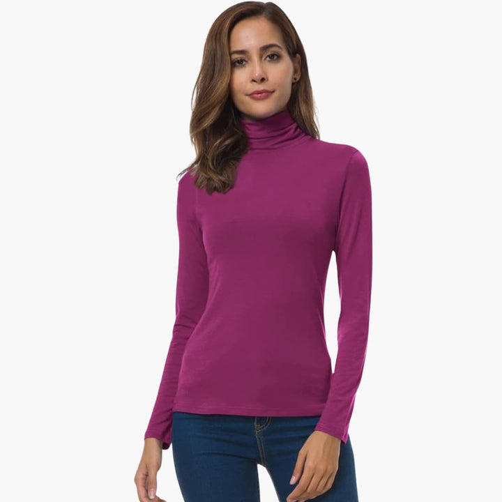 Damen Top mit Rollkragen und langen Ärmeln