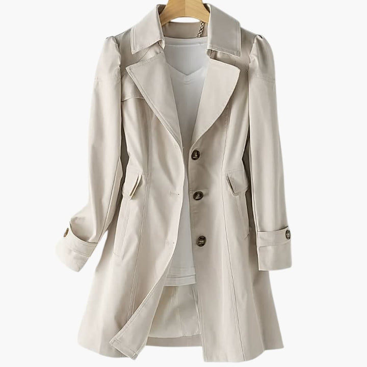 Damen Trenchcoat lang mit Knopfverschluss