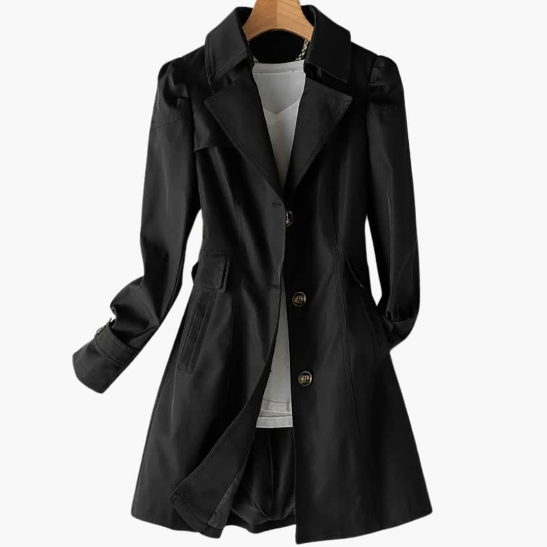Damen Trenchcoat lang mit Knopfverschluss