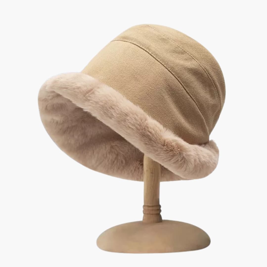 Damen Winterhut mit breiter Krempe und strukturierter Oberfläche