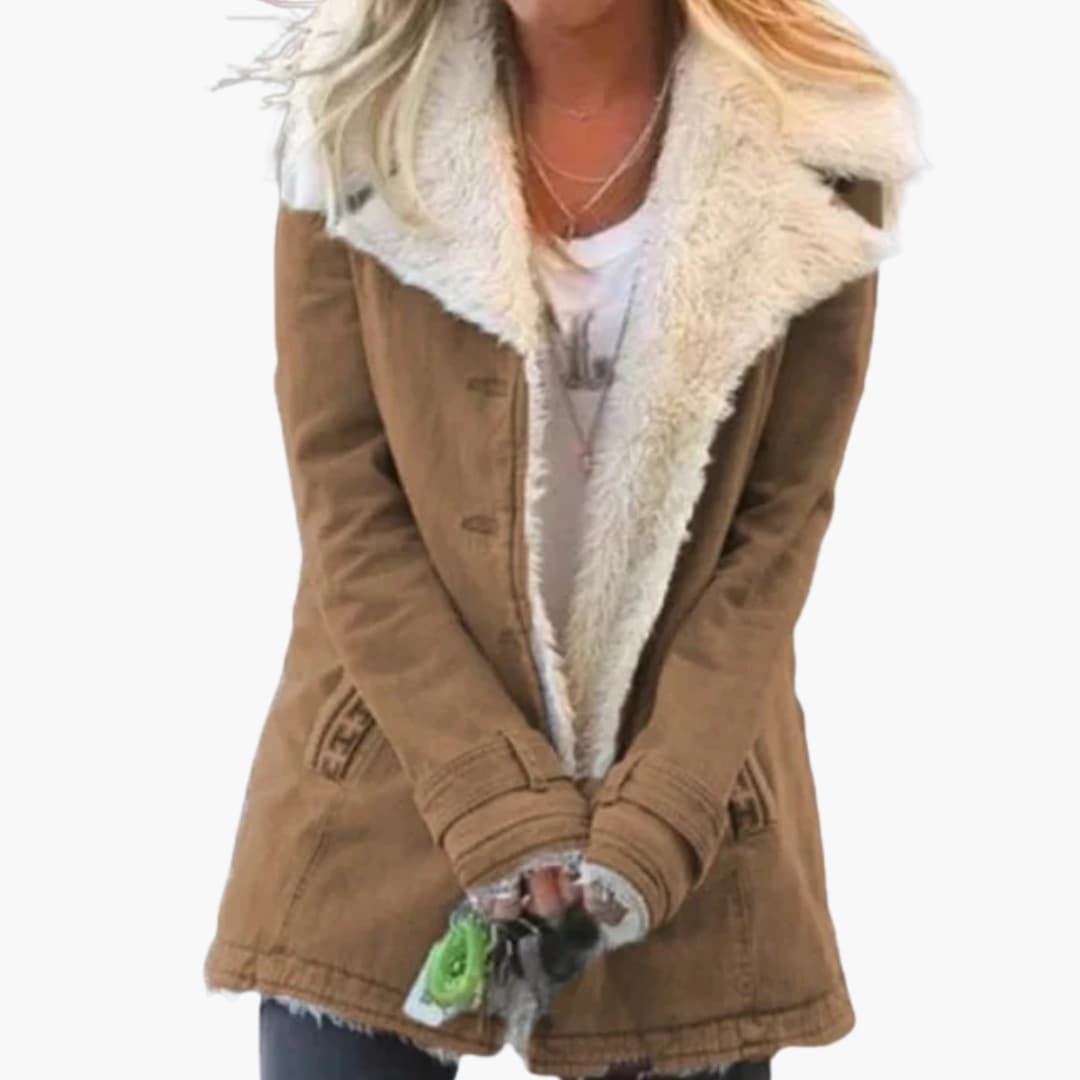 Damen Winterjacke mit Frontreißverschluss und hohem Kragen