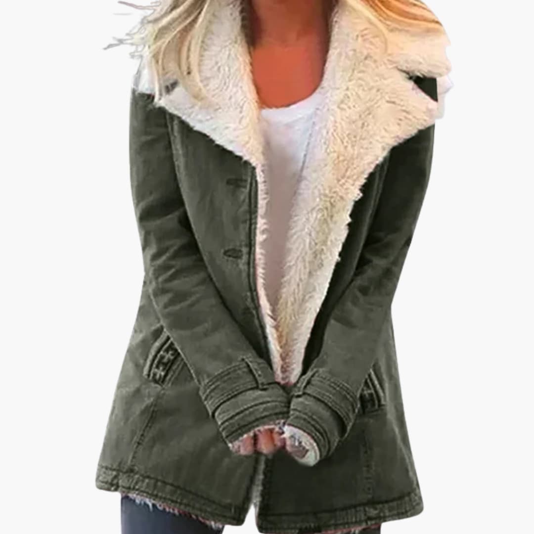 Damen Winterjacke mit Frontreißverschluss und hohem Kragen