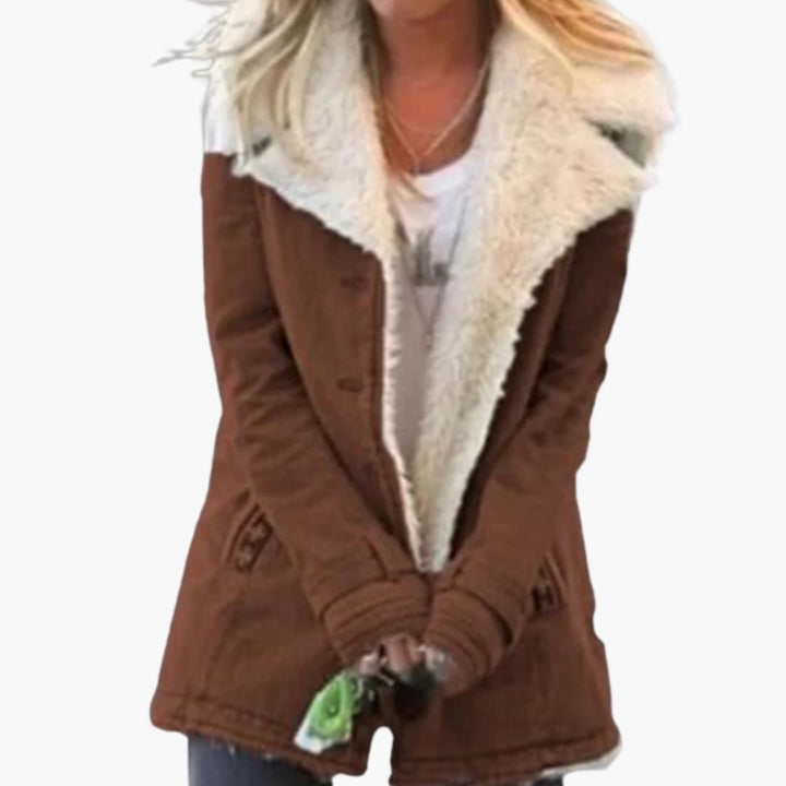 Damen Winterjacke mit Frontreißverschluss und hohem Kragen