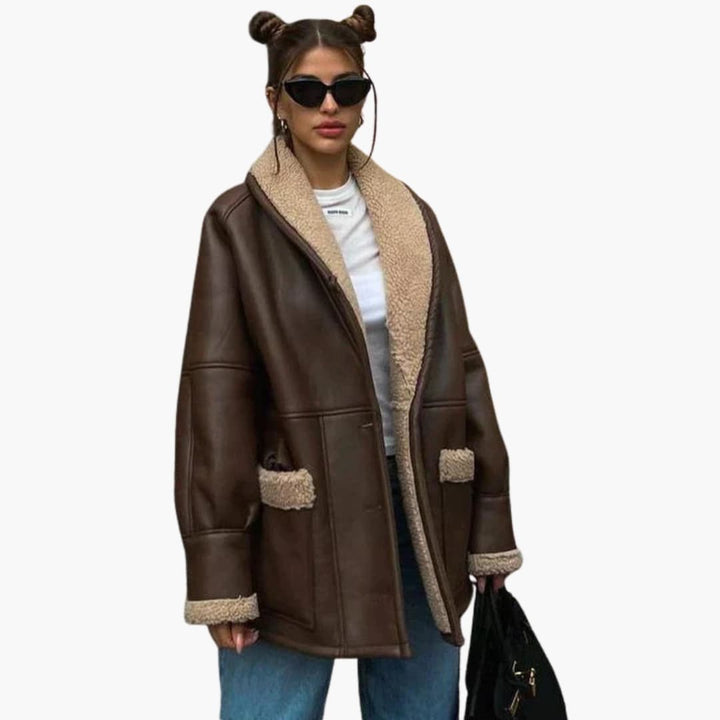 Damen Winterjacke mit Gürtel und Fronttaschen