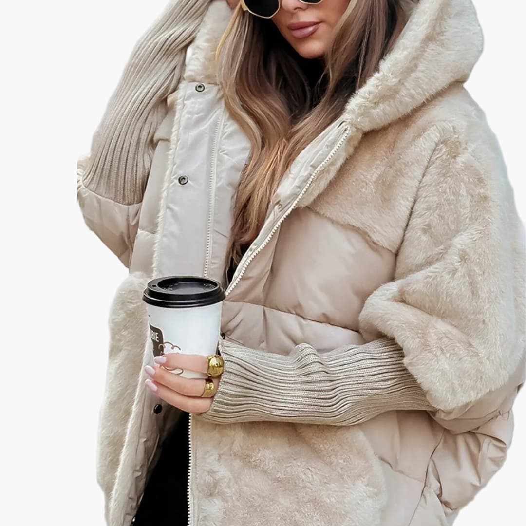 Damen Winterjacke mit Kapuze und Taschen