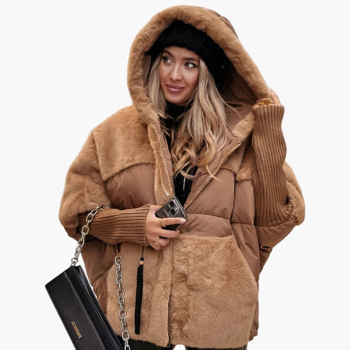 Damen Winterjacke mit Kapuze und Taschen