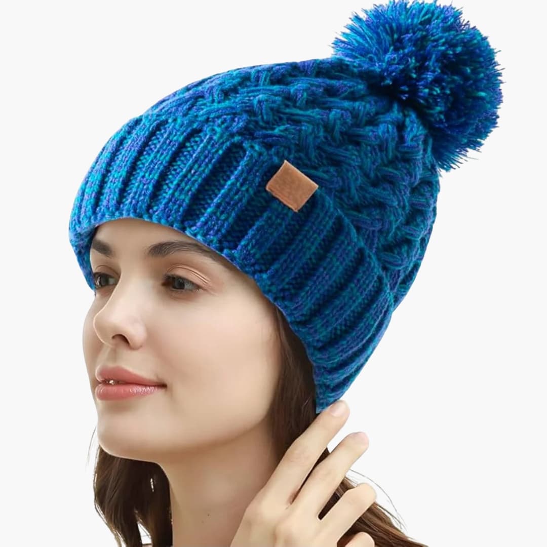 Damen Wintermütze mit Bommel und Futter