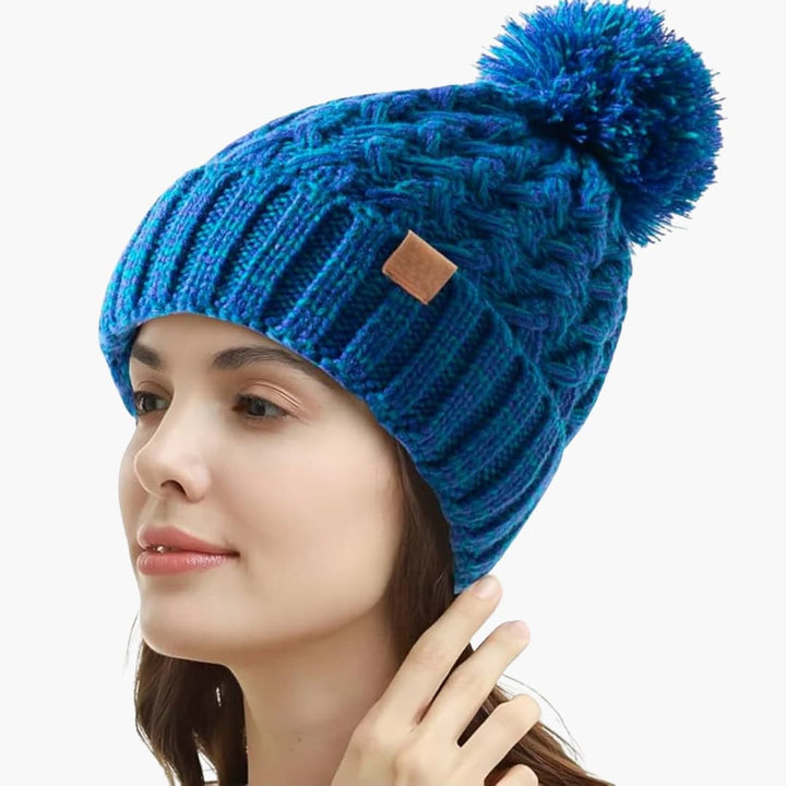 Damen Wintermütze mit Bommel und Futter