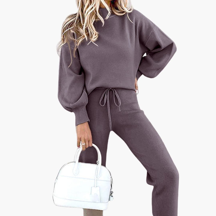 Damen Zweiteiler Set mit Pullover und Kordelzughose