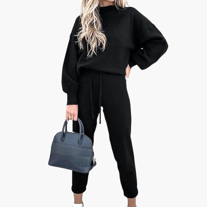 Damen Zweiteiler Set mit Pullover und Kordelzughose