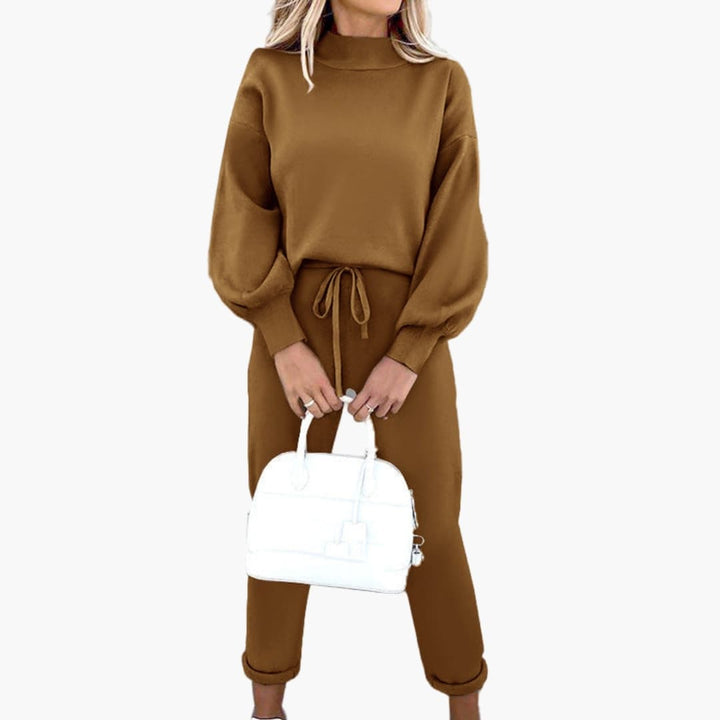 Damen Zweiteiler Set mit Pullover und Kordelzughose