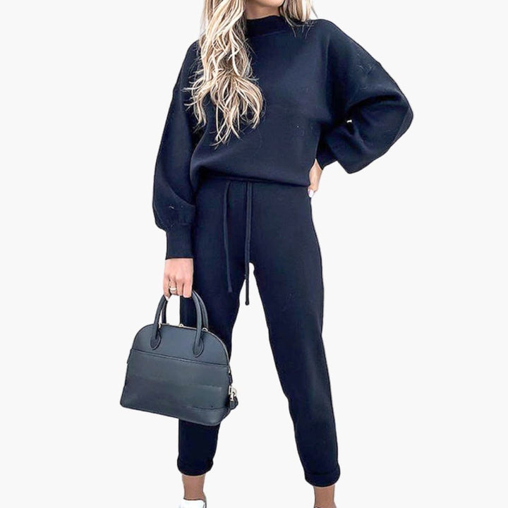 Damen Zweiteiler Set mit Pullover und Kordelzughose