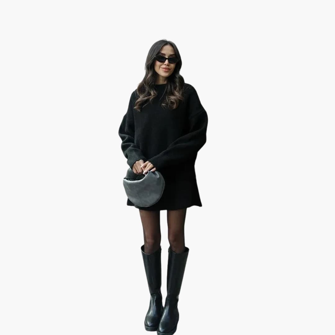 Damen Zweiteiler mit Rundhalsausschnitt Pullover