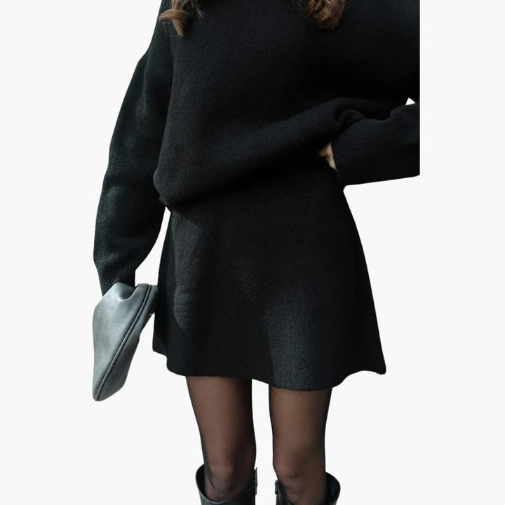 Damen Zweiteiler mit Rundhalsausschnitt Pullover