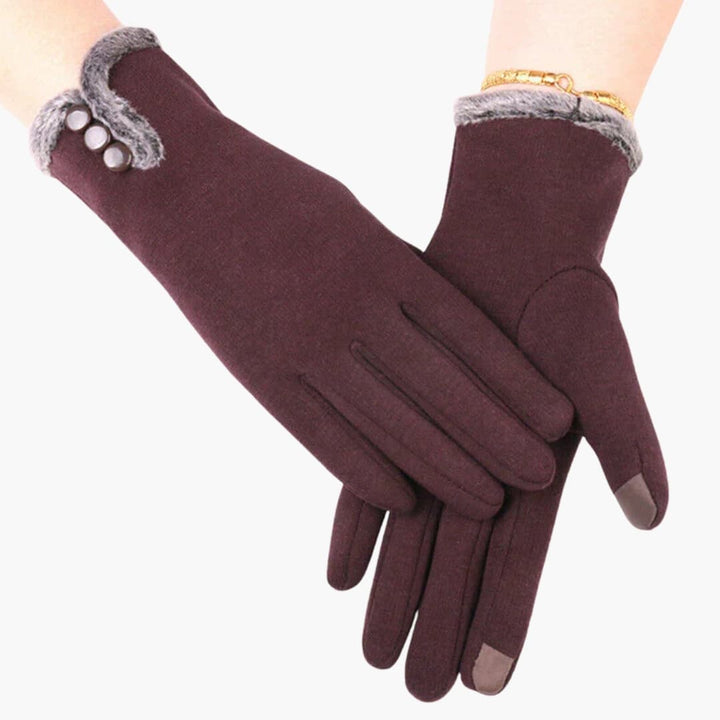 Damen handschuhe mit Touchscreen Funktion und schlichtem Saum