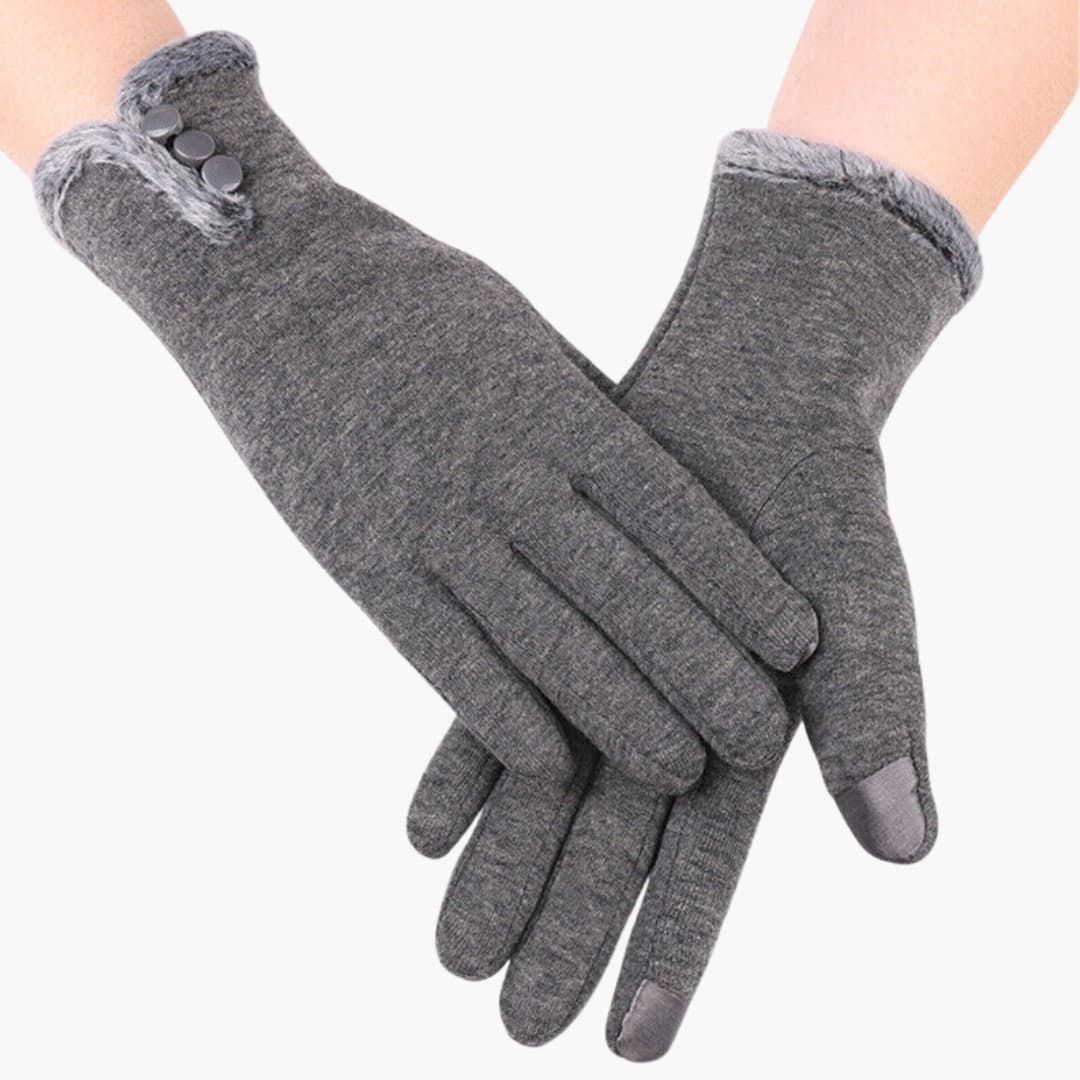 Damen handschuhe mit Touchscreen Funktion und schlichtem Saum