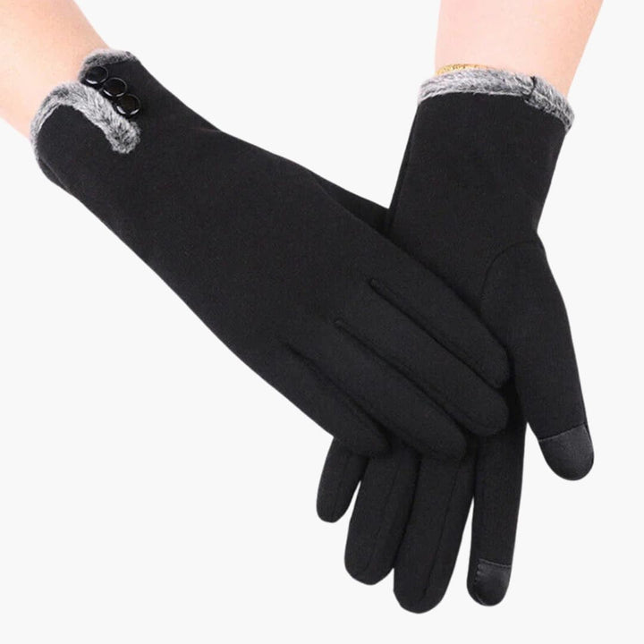Damen handschuhe mit Touchscreen Funktion und schlichtem Saum