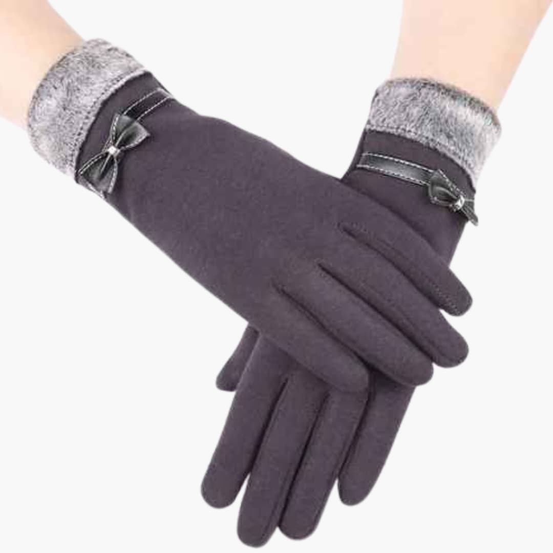 Damen handschuhe mit Touchscreen Funktion und schlichtem Saum