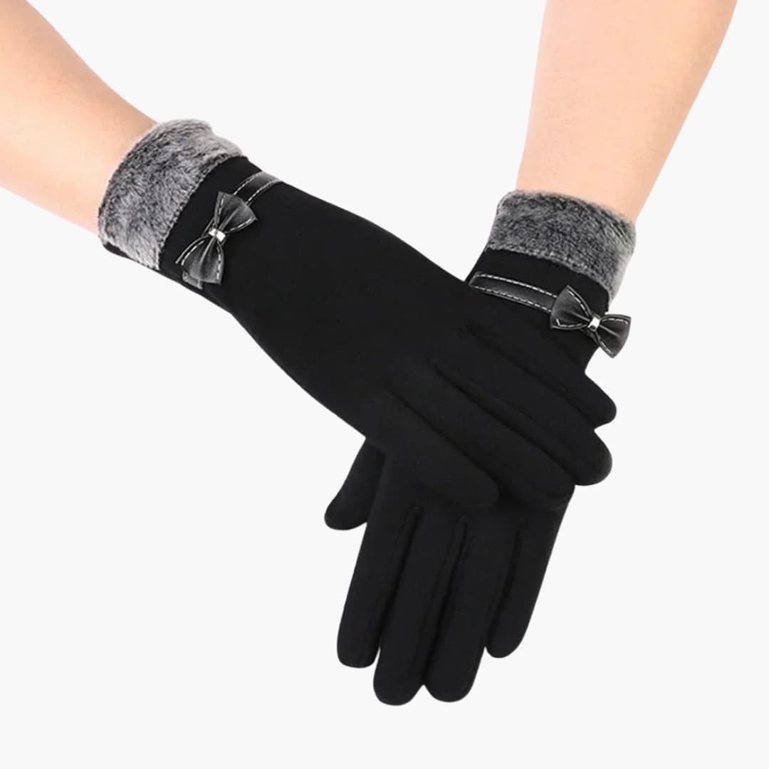 Damen handschuhe mit Touchscreen Funktion und schlichtem Saum