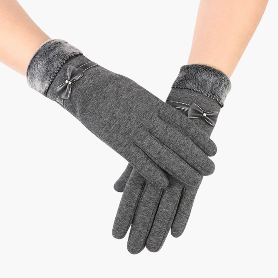 Damen handschuhe mit Touchscreen Funktion und schlichtem Saum