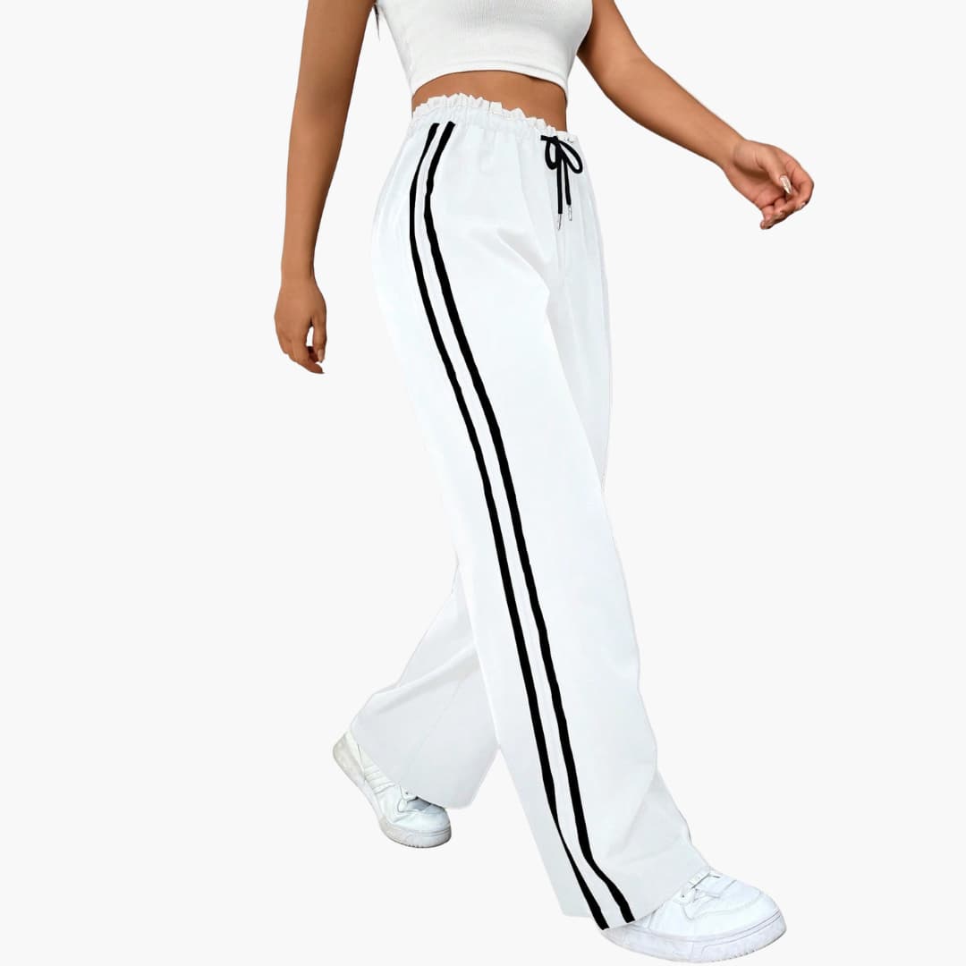 Damenhose mit elastischem Bund und Seitenstreifen
