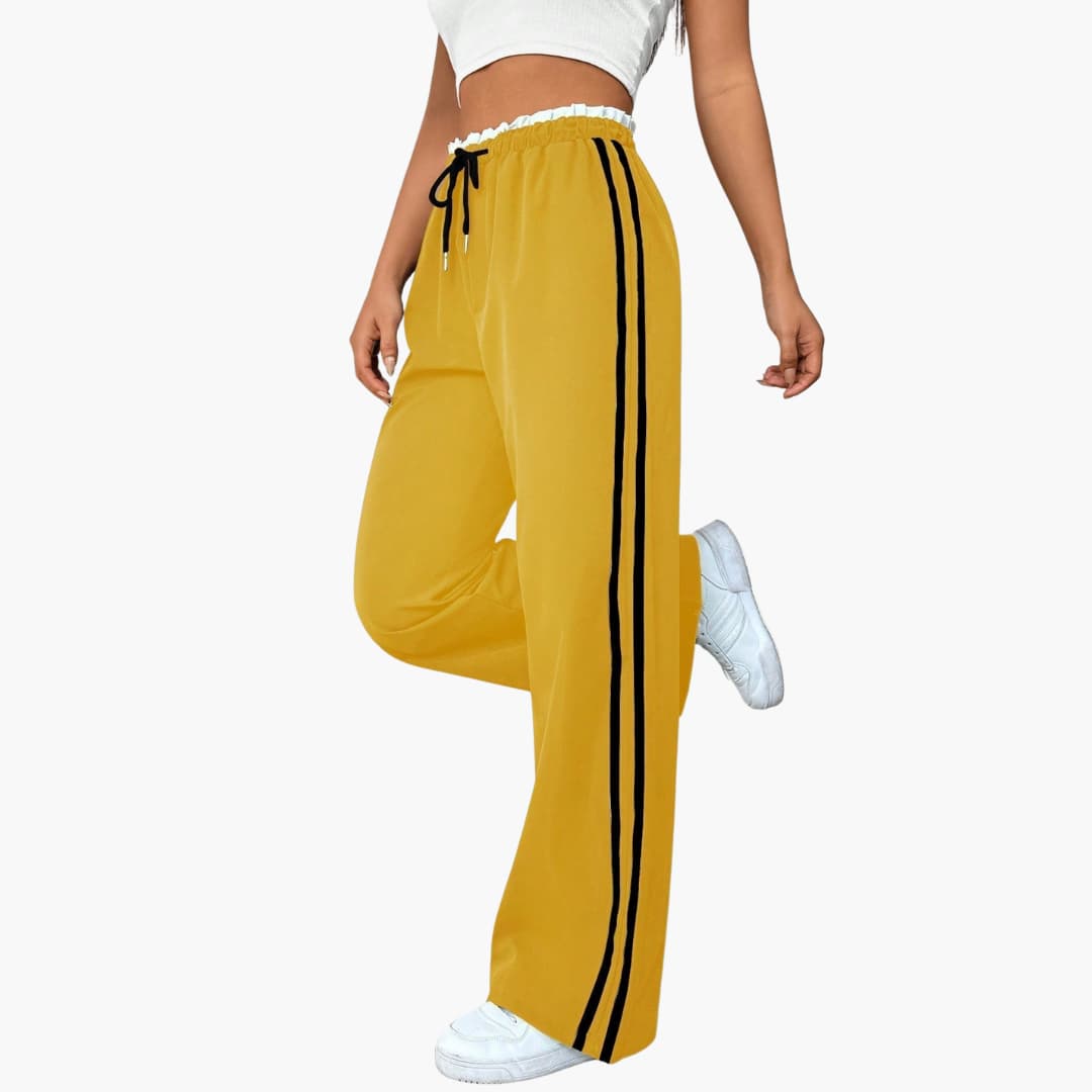 Damenhose mit elastischem Bund und Seitenstreifen