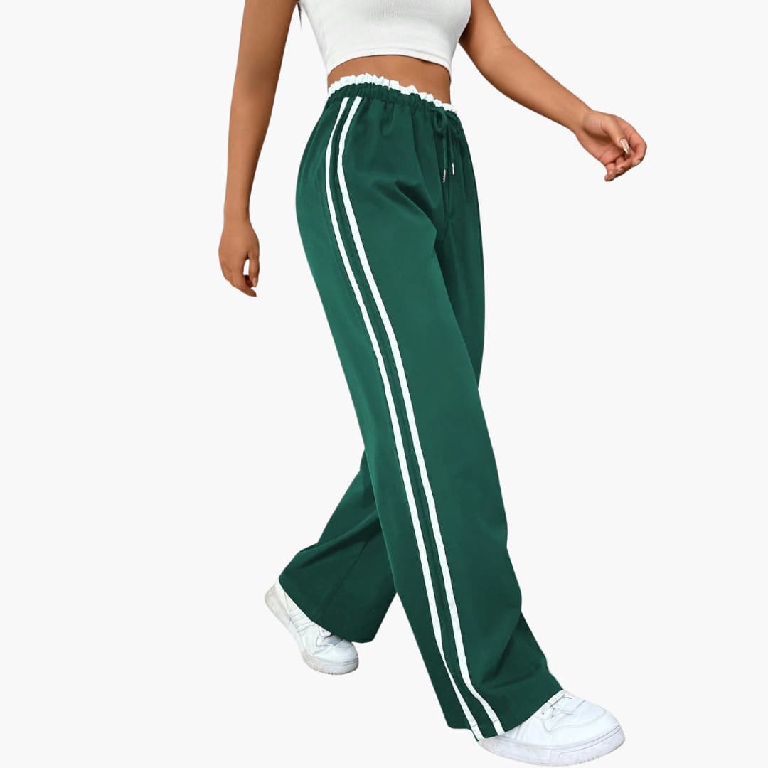 Damenhose mit elastischem Bund und Seitenstreifen