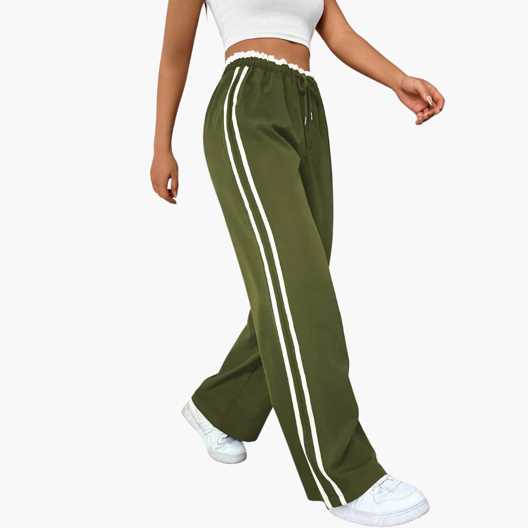 Damenhose mit elastischem Bund und Seitenstreifen