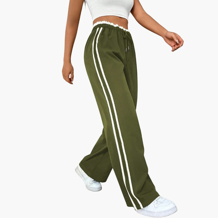 Damenhose mit elastischem Bund und Seitenstreifen
