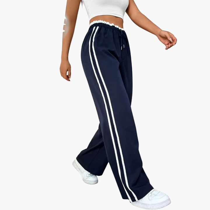 Damenhose mit elastischem Bund und Seitenstreifen