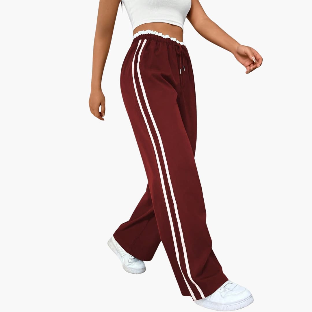 Damenhose mit elastischem Bund und Seitenstreifen