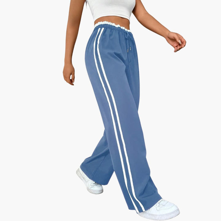 Damenhose mit elastischem Bund und Seitenstreifen