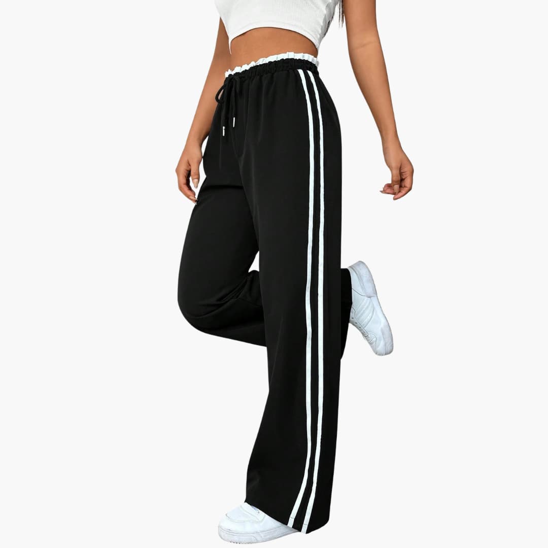 Damenhose mit elastischem Bund und Seitenstreifen