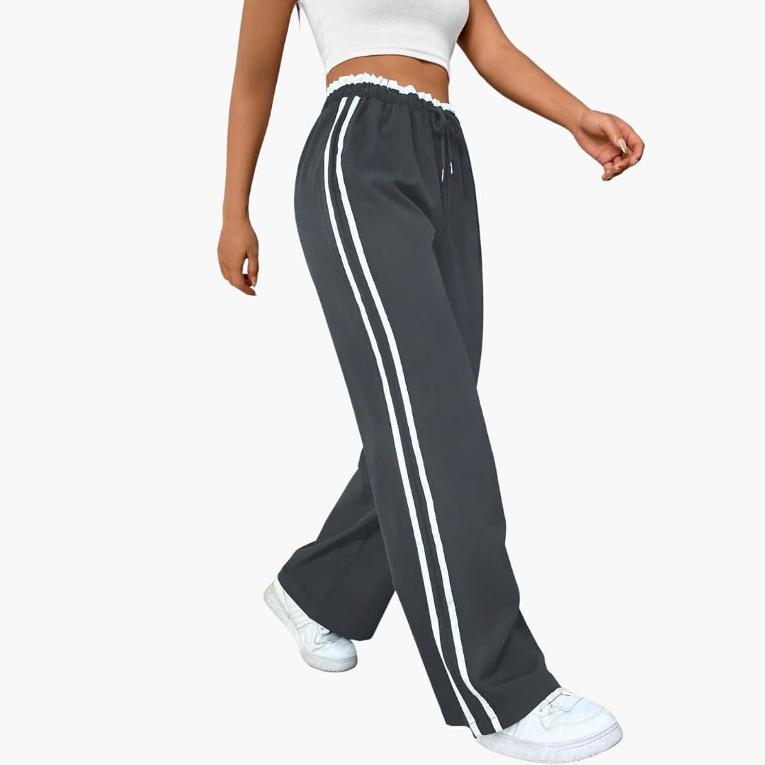 Damenhose mit elastischem Bund und Seitenstreifen