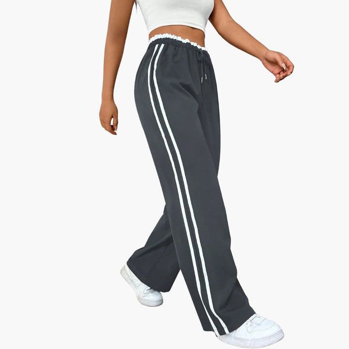 Damenhose mit elastischem Bund und Seitenstreifen
